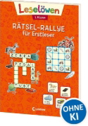 Buchcover und Innenansicht für das Buch: Leselöwen Rätsel-Rallye für Erstleser - 1. Klasse (Orange)