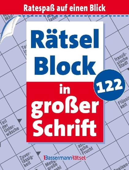 Buchcover und Innenansicht für das Buch: Rätselblock in großer Schrift 122 (5 Exemplare à 2,99 EUR)