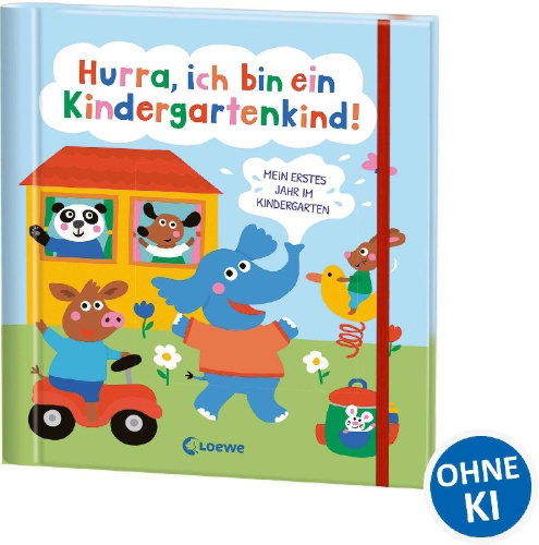 Buchcover und Innenansicht für das Buch: Hurra, ich bin ein Kindergartenkind!