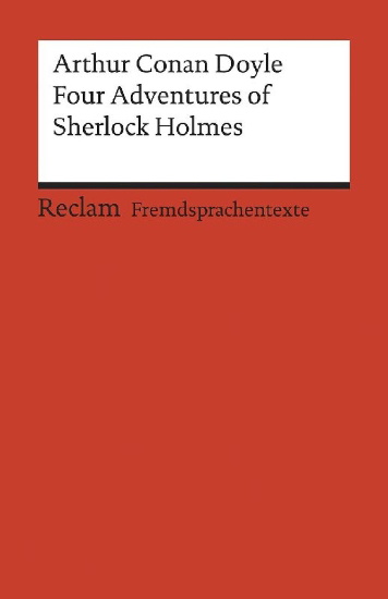 Buchcover und Innenansicht für das Buch: Four Adventures of Sherlock Holmes: »A Scandal in Bohemia«, »The Speckled Band«, »The Final Problem« and »The Adventure of the Empty House«