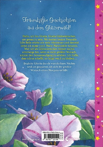 Buchcover und Innenansicht für das Buch: Gloria Glühwürmchen (Band 3) - Zauberhafte Glitzernächte