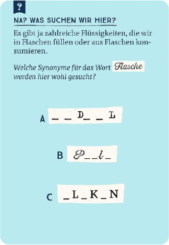 Buchcover und Innenansicht für das Buch: Das große Quiz der Synonyme