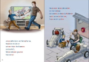 Buchcover und Innenansicht für das Buch: Leselöwen Lesetraining 2. Klasse - Vollgas auf der Rennstrecke