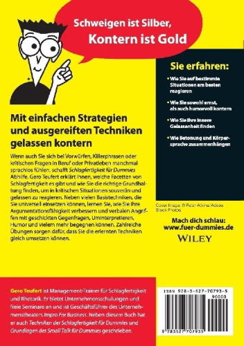 Buchcover und Innenansicht für das Buch: Schlagfertigkeit für Dummies