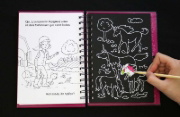 Buchcover und Innenansicht für das Buch: Kreativ-Kratzelbuch: Einhörner