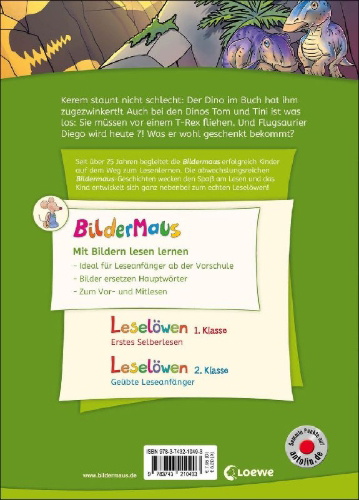 Buchcover und Innenansicht für das Buch: Bildermaus - Dinosauriergeschichten