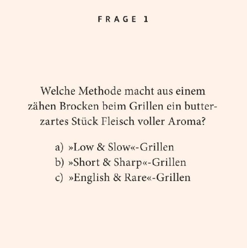 Buchcover und Innenansicht für das Buch: Barbecue-Quiz