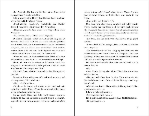 Buchcover und Innenansicht für das Buch: Unsere blauen Nächte