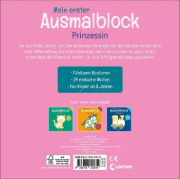 Buchcover und Innenansicht für das Buch: Mein erster Ausmalblock - Prinzessin
