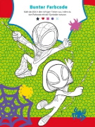 Buchcover und Innenansicht für das Buch: Große Helden - Kleine Künstler: Spidey und seine Super-Freunde: Mein spinnenstarker Mitmachspaß