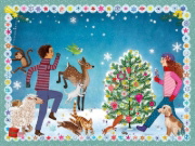 Buchcover und Innenansicht für das Buch: Liliane Susewind - 24 Tiere suchen ein Zuhause. Das Adventskalenderbuch