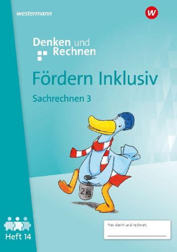 Buchcover und Innenansicht für das Buch: Fördern Inklusiv. Heft 14: Sachrechnen 3 Denken und Rechnen