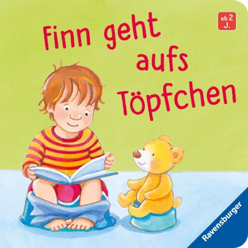 Buchcover und Innenansicht für das Buch: Finn geht aufs Töpfchen