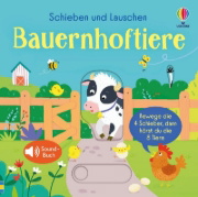 Buchcover und Innenansicht für das Buch: Schieben und Lauschen: Bauernhoftiere