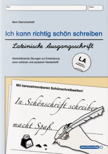 Buchcover und Innenansicht für das Buch: Ich kann richtig schön schreiben - Lateinische Ausgangsschrift LA