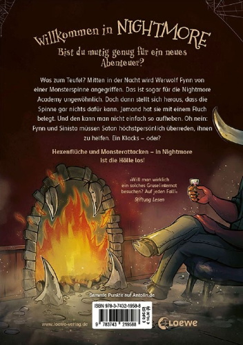 Buchcover und Innenansicht für das Buch: Nightmore - Das gruseligste Internat der Welt (Band 3) - Teuflisch fieser Fluch