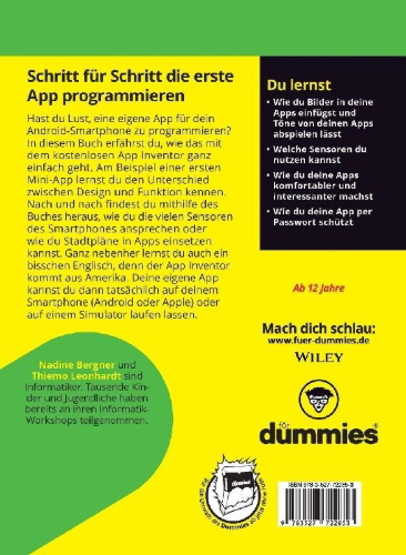 Buchcover und Innenansicht für das Buch: Eigene Apps programmieren für Dummies Junior