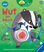 Buchcover und Innenansicht für das Buch: Play+ Mein lustiges Spielbuch Wut im Bauch - ab 2 Jahre