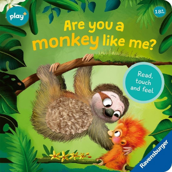Buchcover und Innenansicht für das Buch: Play+ Are you a monkey like me?