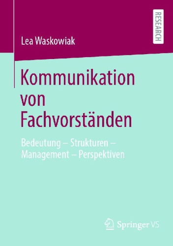 Buchcover und Innenansicht für das Buch: Kommunikation von Fachvorständen