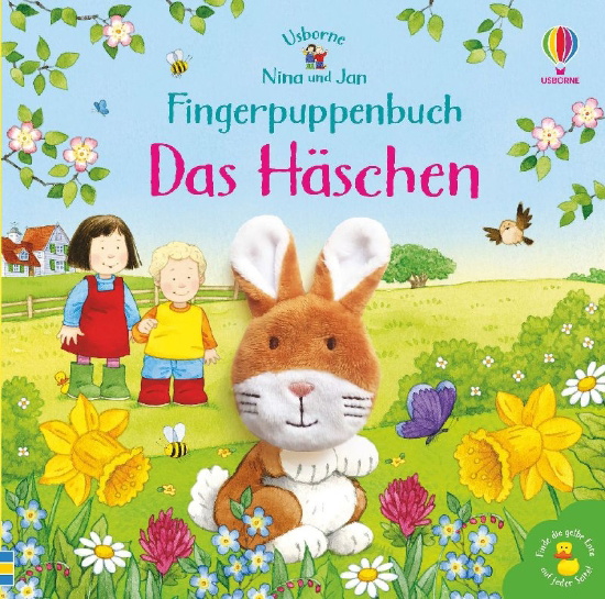 Buchcover und Innenansicht für das Buch: Nina und Jan - Fingerpuppenbuch: Das Häschen