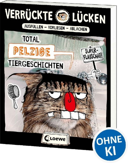 Buchcover und Innenansicht für das Buch: Verrückte Lücken - Total pelzige Tiergeschichten