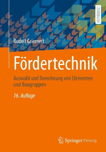 Buchcover und Innenansicht für das Buch: Fördertechnik