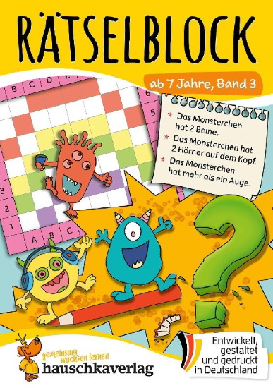 Buchcover und Innenansicht für das Buch: Rätselblock ab 7 Jahre, Band 3