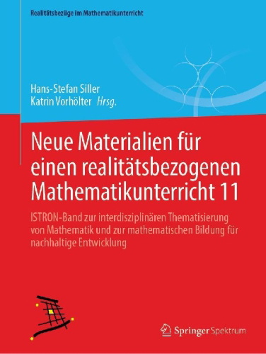 Buchcover und Innenansicht für das Buch: Neue Materialien für einen realitätsbezogenen Mathematikunterricht 11