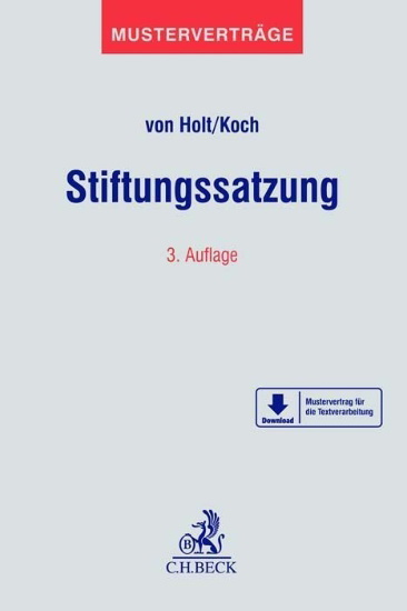 Buchcover und Innenansicht für das Buch: Stiftungssatzung