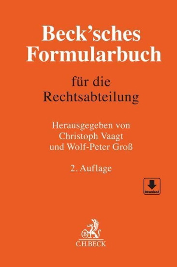Buchcover und Innenansicht für das Buch: Beck'sches Formularbuch für die Rechtsabteilung