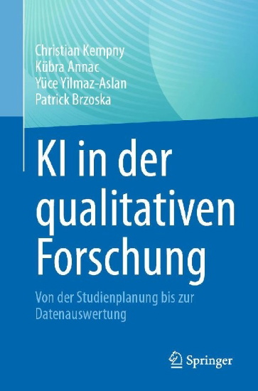 Buchcover und Innenansicht für das Buch: KI in der qualitativen Forschung