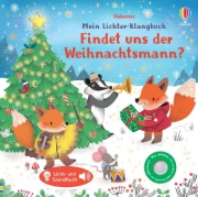Buchcover und Innenansicht für das Buch: Mein Lichter-Klangbuch: Findet uns der Weihnachtsmann?