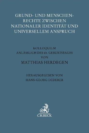 Buchcover und Innenansicht für das Buch: Grund- und Menschenrechte zwischen nationaler Identität und universellem Anspruch