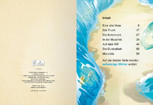 Buchcover und Innenansicht für das Buch: Disney Vaiana 2 - Das Erstlesebuch zu Film 2