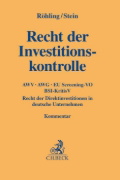 Buchcover und Innenansicht für das Buch: Recht der Investitionskontrolle