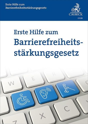 Buchcover und Innenansicht für das Buch: Erste Hilfe zum Barrierefreiheitsstärkungsgesetz