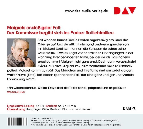Buchcover und Innenansicht für das Buch: Maigret verliert eine Verehrerin