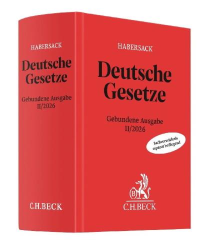 Buchcover und Innenansicht für das Buch: Deutsche Gesetze Gebundene Ausgabe II/2026