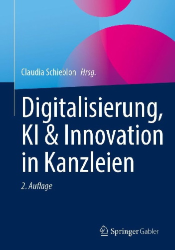 Buchcover und Innenansicht für das Buch: Digitalisierung, KI & Innovation in Kanzleien