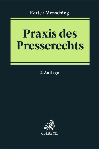 Buchcover und Innenansicht für das Buch: Praxis des Presserechts
