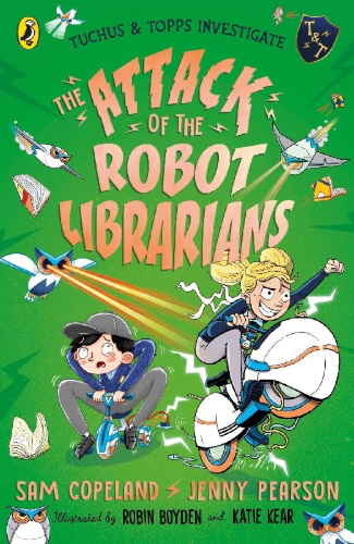 Buchcover und Innenansicht für das Buch: The Attack of the Robot Librarians