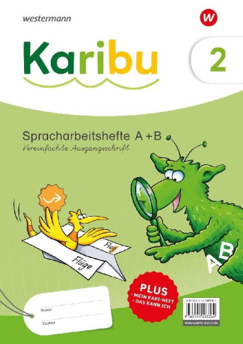 Buchcover und Innenansicht für das Buch: Karibu 2. Spracharbeitshefte. Vereinfachte Ausgangsschrift