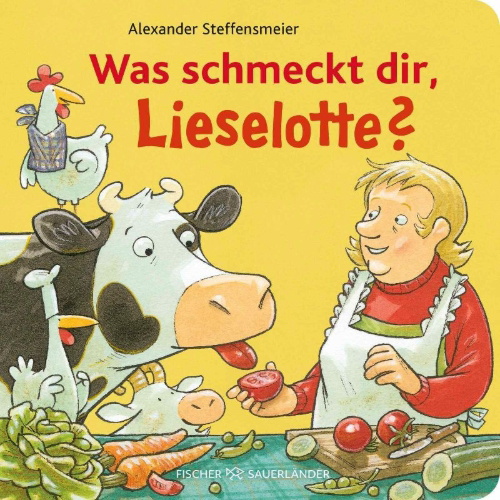 Buchcover und Innenansicht für das Buch: Was schmeckt dir, Lieselotte?