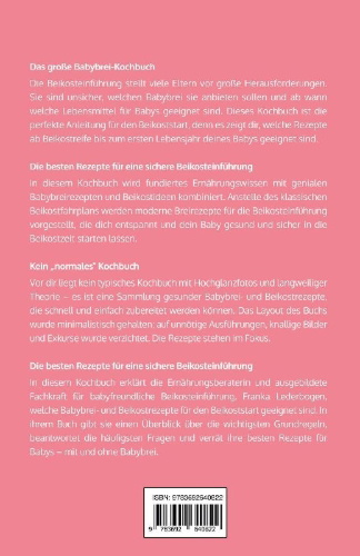 Buchcover und Innenansicht für das Buch: Babybrei und Beikostrezepte