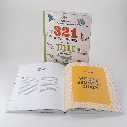 Buchcover und Innenansicht für das Buch: 312 superslimme dingen die je moet weten over dieren