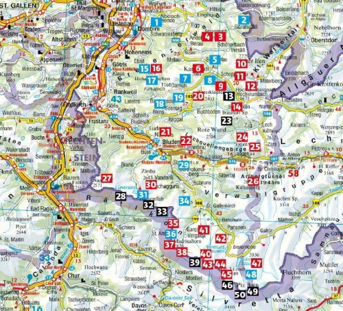 Buchcover und Innenansicht für das Buch: ROTHER Skitourenführer Vorarlberg