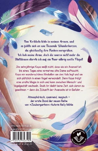 Buchcover und Innenansicht für das Buch: Kaya Silberflügel - Das Geheimnis der magischen Federn