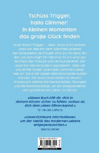 Buchcover und Innenansicht für das Buch: Glimmers.The daily micro-moments that add up to your biggest life
