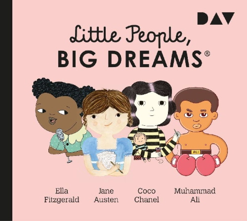 Buchcover und Innenansicht für das Buch: Little People, Big Dreams® - Teil 2: Ella Fitzgerald, Jane Austen, Coco Chanel, Muhammad Ali